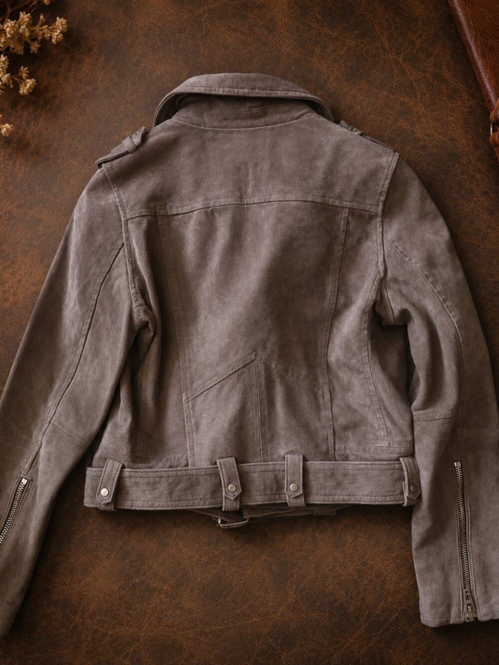 🤎 BLANKNYC Genuine Suede Leather Moto Jacket – Size Small - Picture 2 of 7